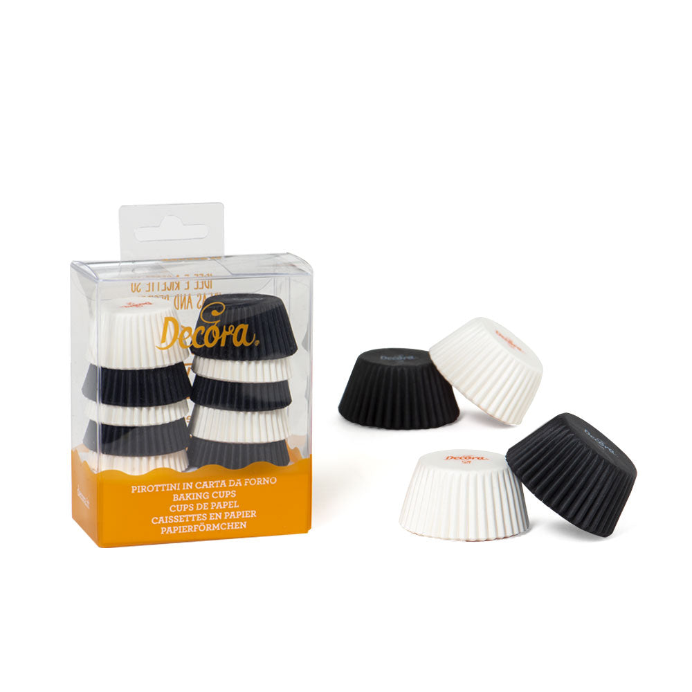 Mini Muffinsforme Sort/Hvid - 200 stk.