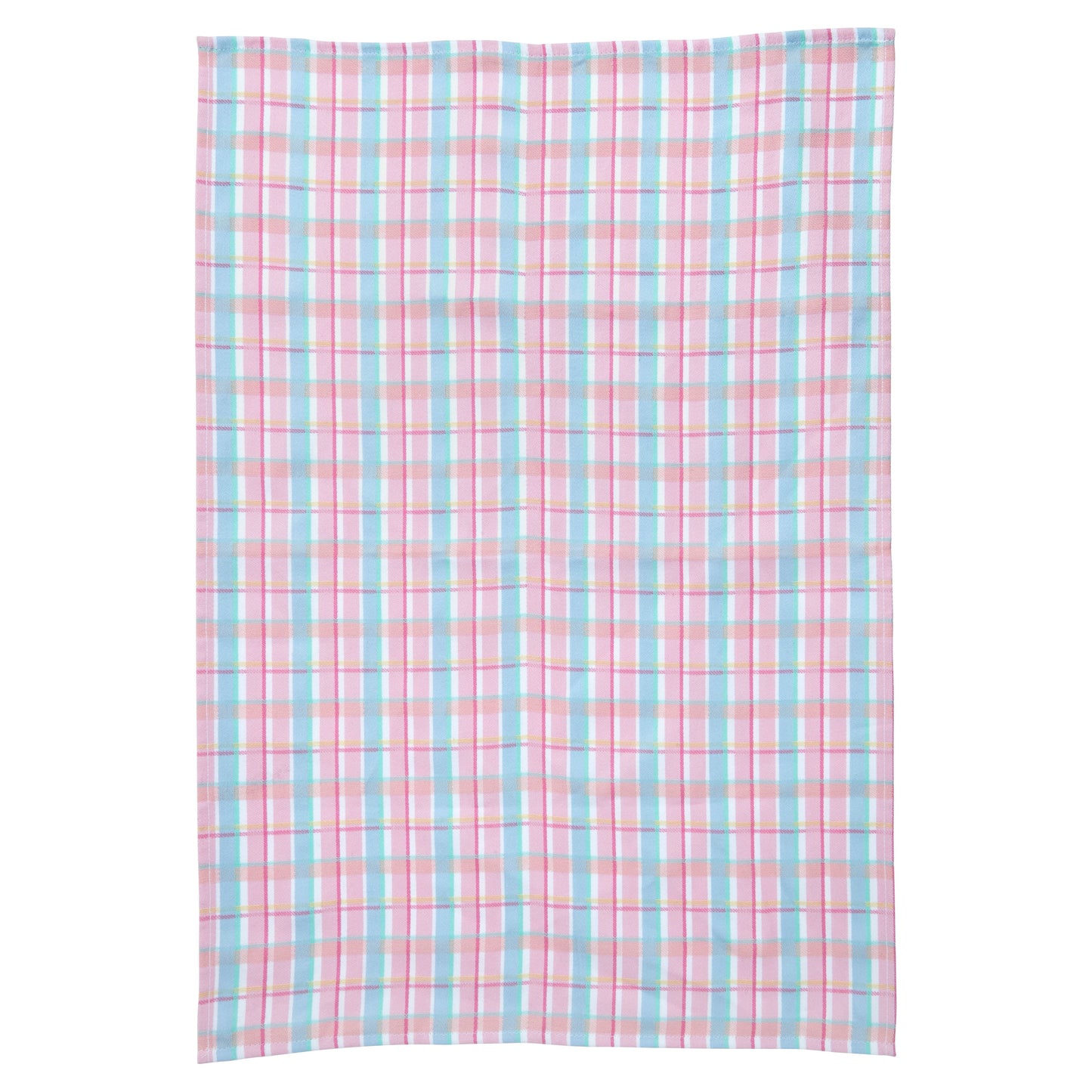 Viskestykke med tern i lyserød og blå - 50x70 cm