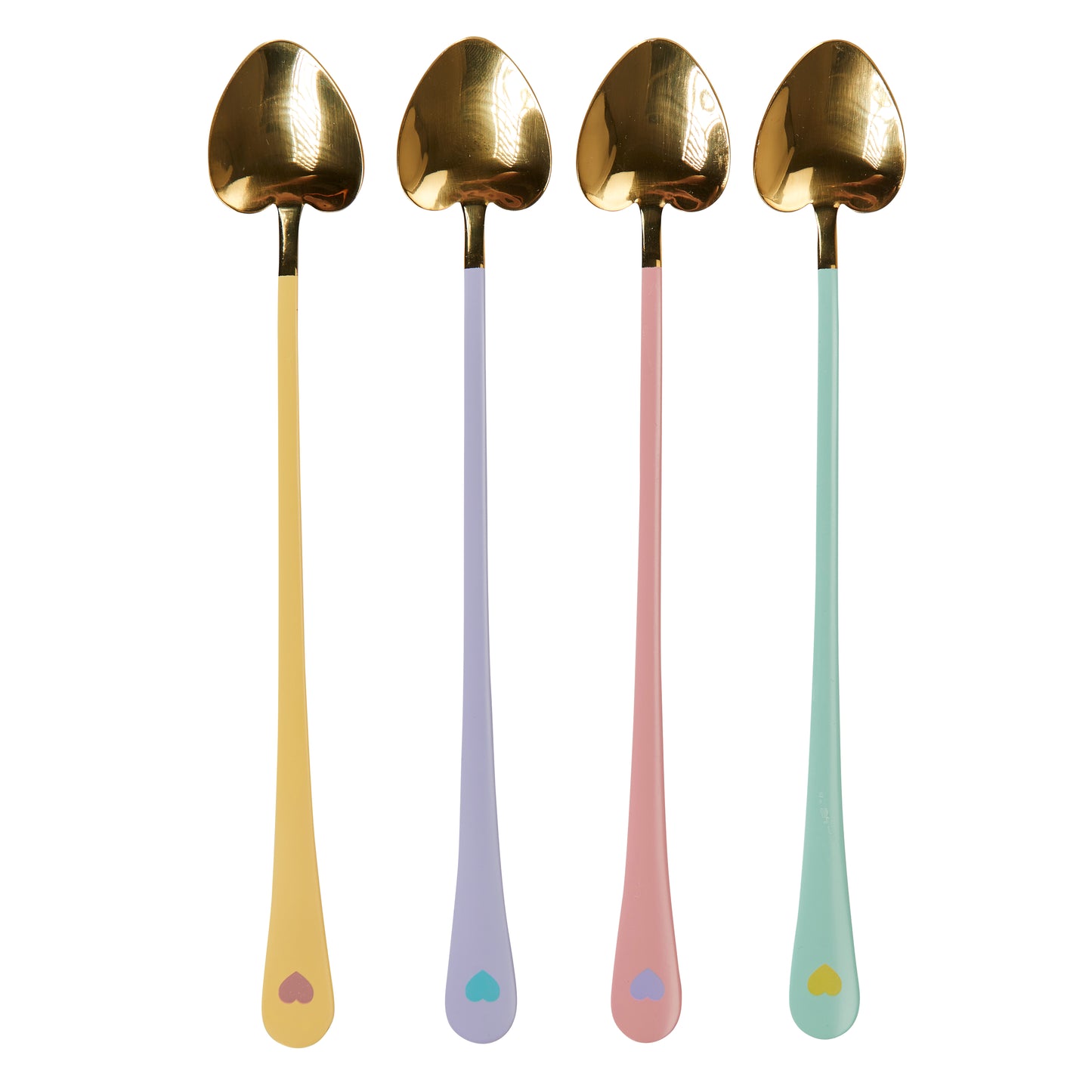 Lange hjerteformede teskeer 4 stk. - 20,8 cm