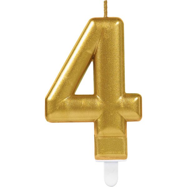 Kagelys Glitter Guld - Tal 4