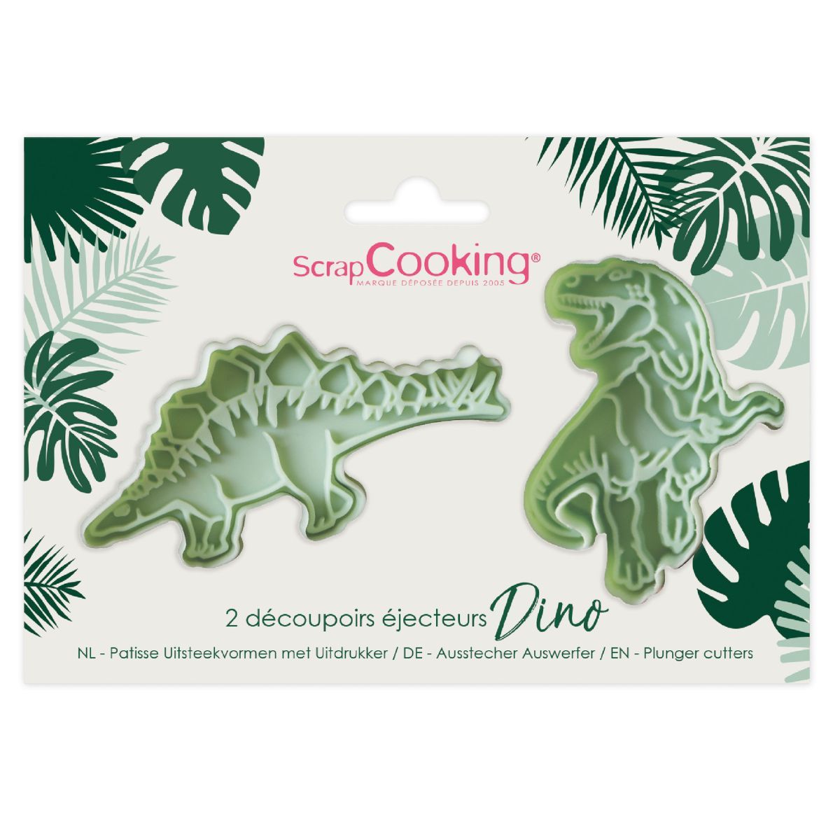 Dinosaur Udstikkersæt med præg - 2 stk.