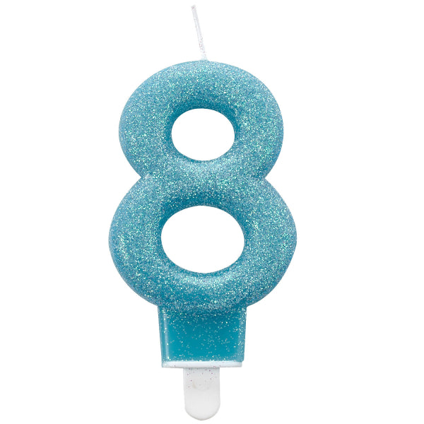 Kagelys Glitter Blå - Tal 8